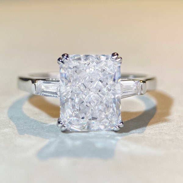 S925 pure silver ring with a light luxury and high-end feel, sea blue zircon ring for women, ins style silver ring