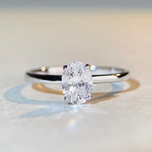 New design S925 pure silver 1-carat ring for women's pigeon egg high carbon diamond ring