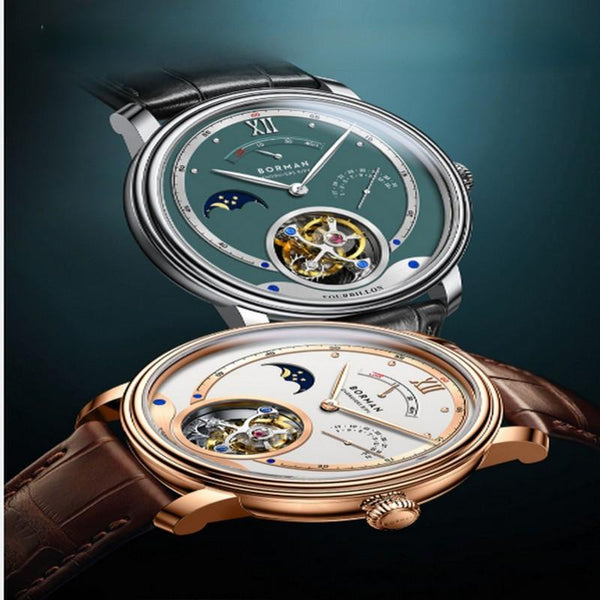 BORMAN tourbillon full hollow mechanical watch men's watch ultra-thin new genuine leather