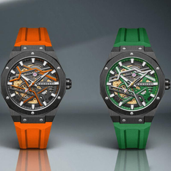 Poniger brand Watch black luxury hollow men's watch mechanical automatic watch