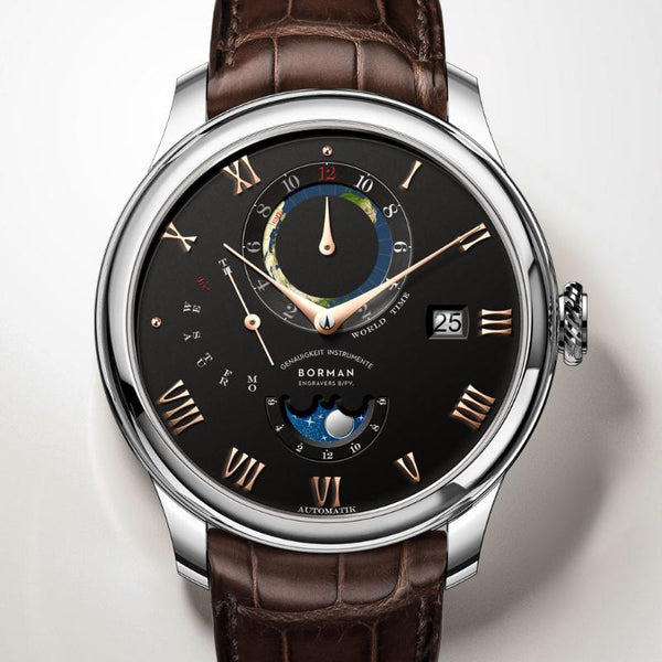 BORMAN Men's Watch - Artificial Sapphire Mirror Flywheel Mechanical Watch - Waterproof - For Men - Classic & Stylish Design - Perfect Gift for Business & Formal Occasions