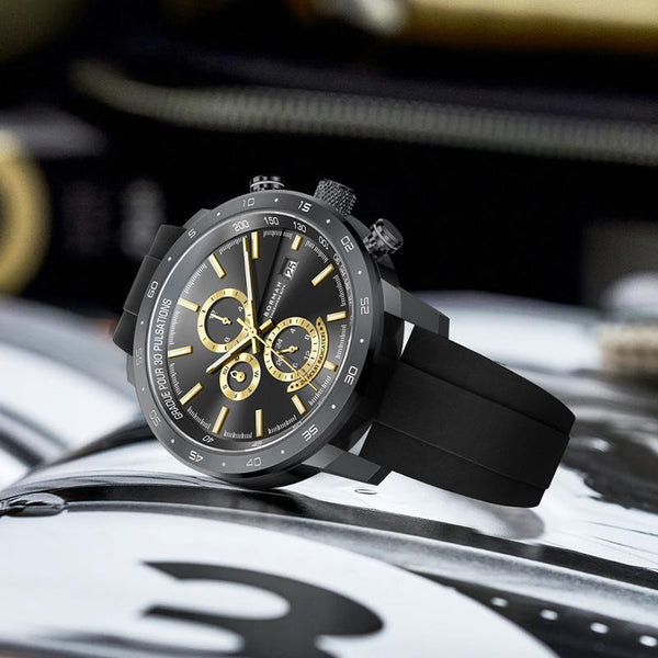 BORMAN fashionable and simple men's watch fully automatic mechanical watch men's, waterproof luminous watch men's large dial black rubber strap, good gift BM3879