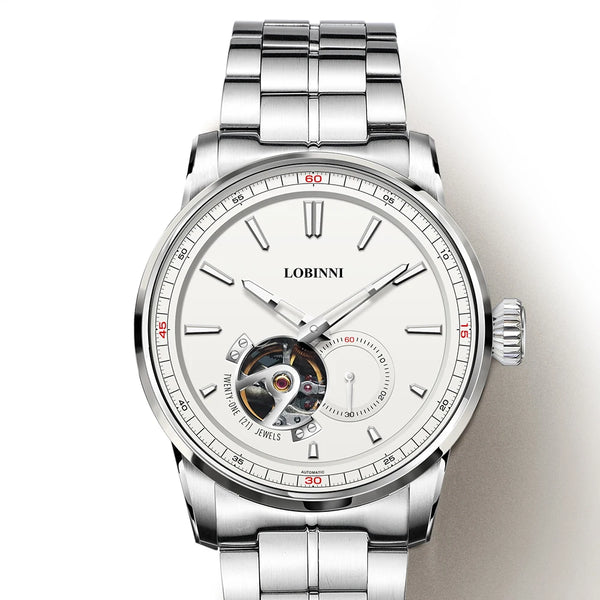 men automatic watch,mens wrist watches LOBINNI man top luxury mechanical wristwatch skeleton waterproof Switzerland reloj dress