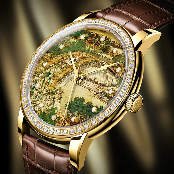 LOBINNI Designer New Fashion Men's Classic Mechanical Automatic Watches for Men With Leather Strap