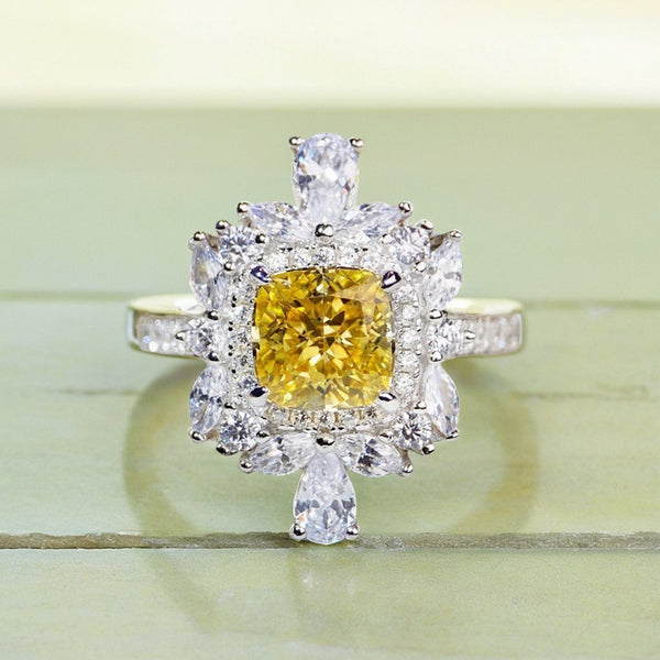 跨境珠宝S925纯银求婚仿真钻戒批发PT950镀铂金进口高碳钻