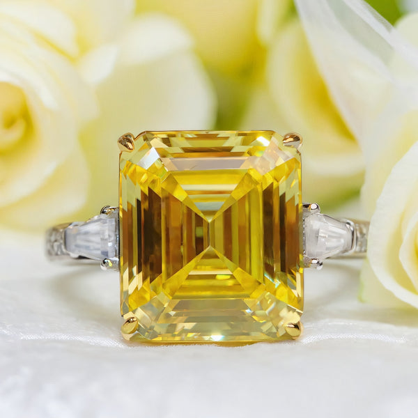 跨境珠宝S925纯银锆石戒指女28克拉14X16欧美跨境高碳钻戒指批发