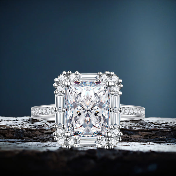 跨境珠宝s925纯银戒指雷迪恩冰花切镶钻戒指女款小众高级感戒指