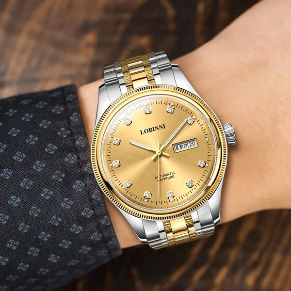 Switzerland Luxury Brand LOBINNI Japan MIYOTA Automatic Mechanical Men's Watches Sapphire 50 M Waterproof Diamond Clock L9020
