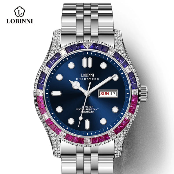 LOBINNI Classic Design Men 5Bar Waterproof Stainless Steel 19036 Automatic Movement Wrist Watch