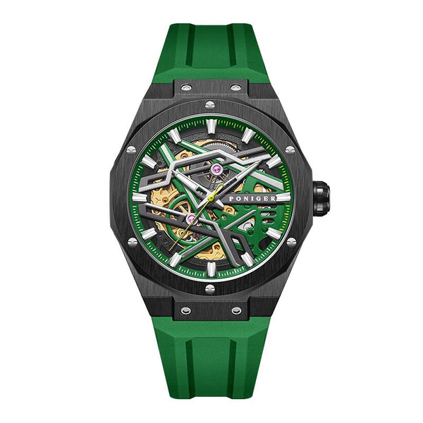 Poniger brand Watch black luxury hollow men's watch mechanical automatic watch