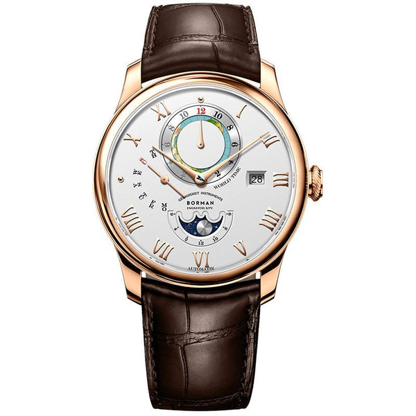 BORMAN Men's Watch - Artificial Sapphire Mirror Flywheel Mechanical Watch - Waterproof - For Men - Classic & Stylish Design - Perfect Gift for Business & Formal Occasions