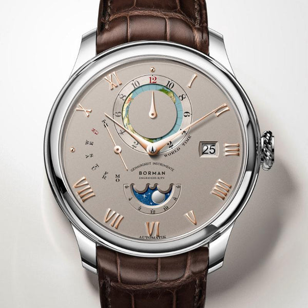 BORMAN Men's Watch - Artificial Sapphire Mirror Flywheel Mechanical Watch - Waterproof - For Men - Classic & Stylish Design - Perfect Gift for Business & Formal Occasions