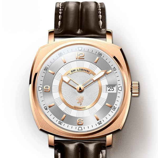 LOBINNI Men's Watch Full Automatic Mechanical Watch Hollow Waterproof Watch