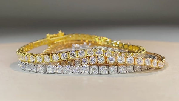 925 sterling silver tennis chain D-color moissanite chain women's moissanite bracelet