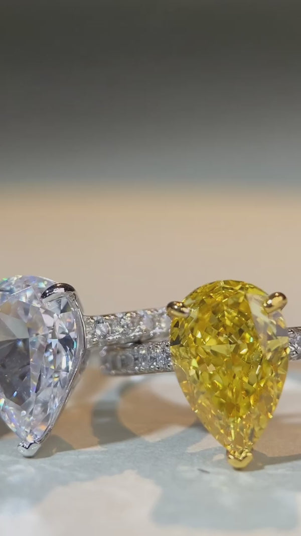 S925 pure silver ring for women, Redion cut ice flower cut high carbon diamond color treasure ring ring