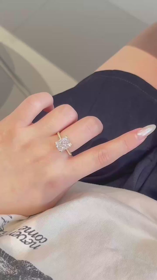 S925 pure silver white diamond high carbon diamond ring, women's zircon